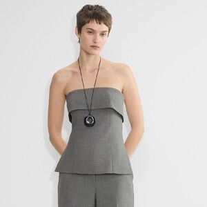 Babaton Gray Strapless Top